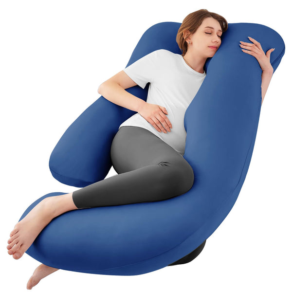 Sasttie pregnancy pillow 65-inch U-shape delivers full-body support for comfortable rest
