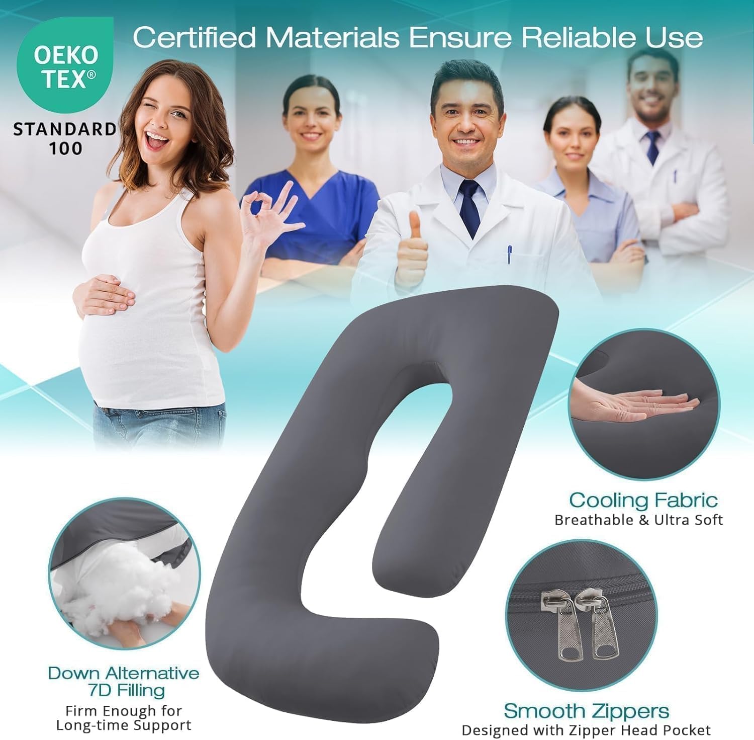 Sasttie pillow filled with down-alternative for balanced support and plush feel