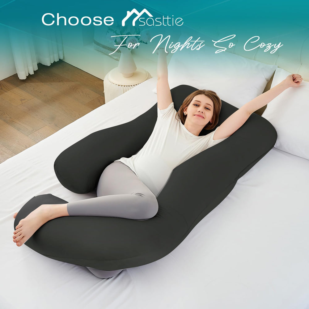Sasttie pillow used in bed offering reliable back and shoulder support.