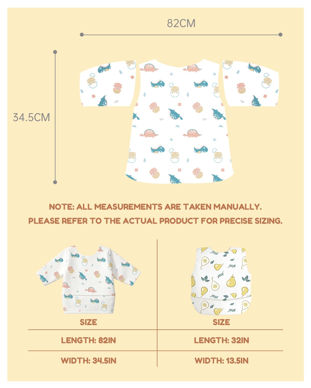 SauGonb dinosaur design adds playful appeal while protecting outfits.