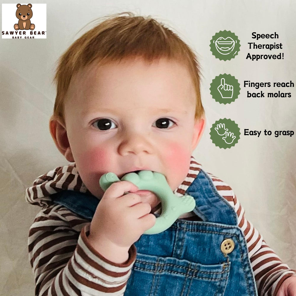 Sawyer Bear baby shower gift teether ideal for new arrivals and gifting.