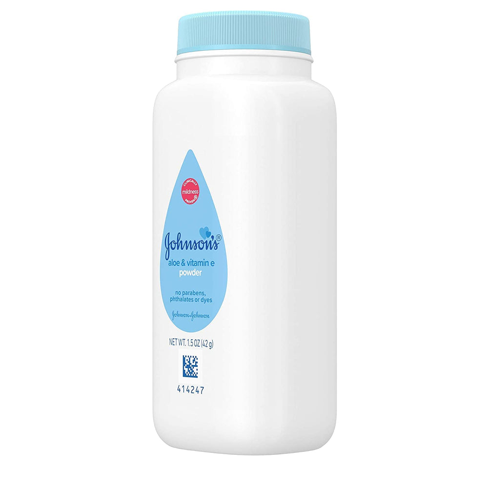 Convenient 24-pack box for Johnson's Baby Powder for family travel and refills