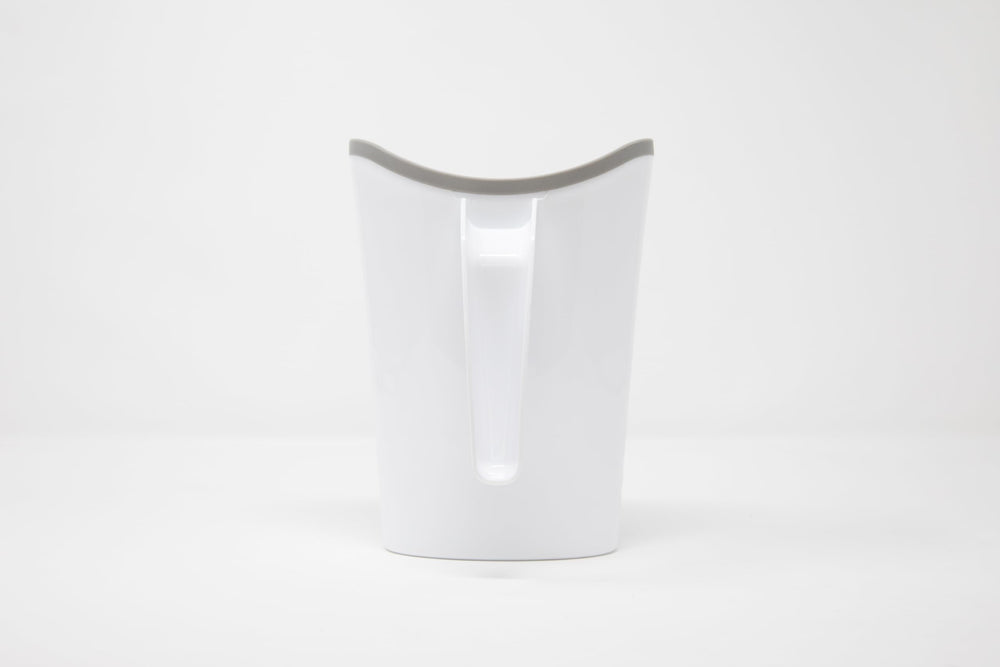S.C. Products Stackable Rinse Cup forehead edge forms seal.