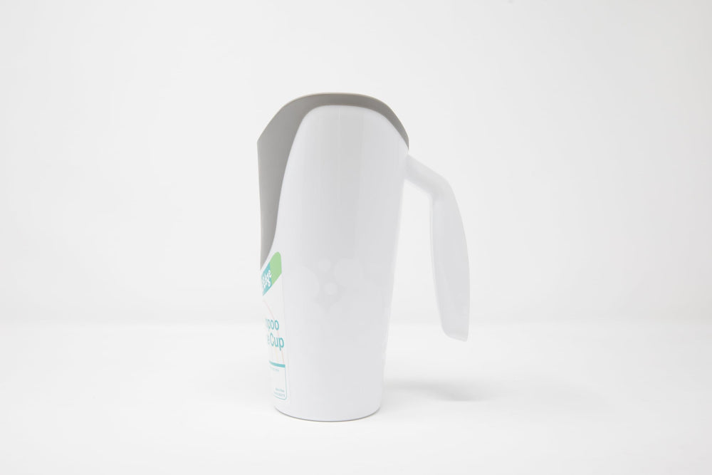 S.C. Products Stackable Rinse Cup in use shields eyes during bath.