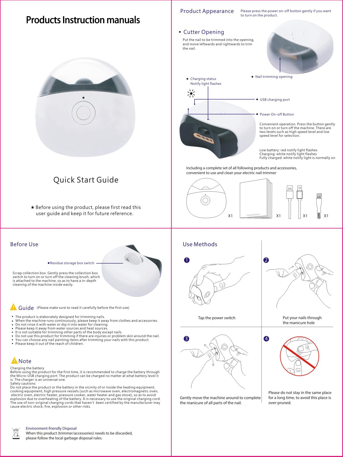 SCAIKTIG package includes clipper brush cable and manual