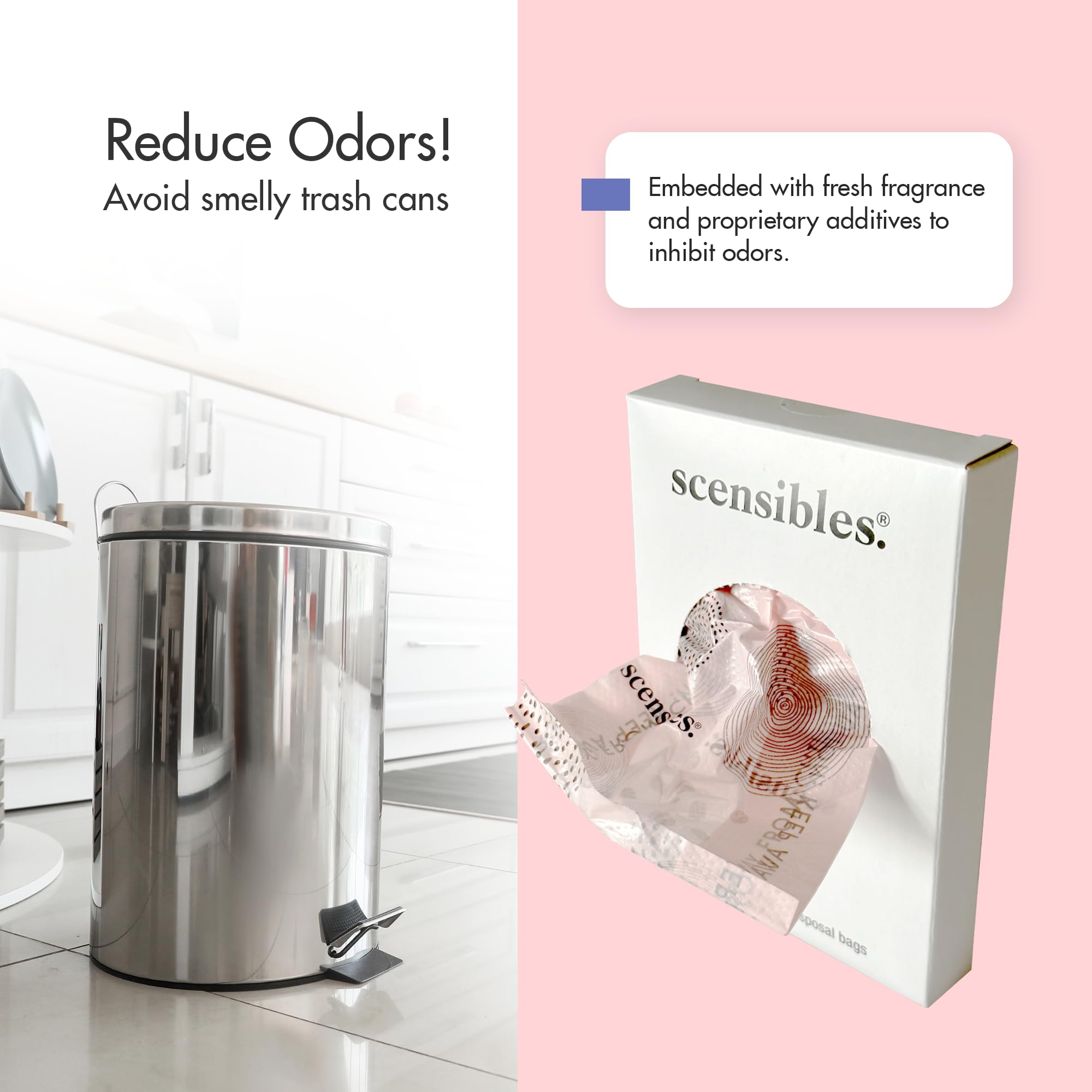 SCENSIBLES bag includes fragrance to help odor control