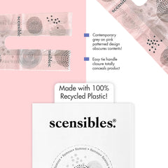 SCENSIBLES 50ct gray-on-pink pattern obscures contents for privacy