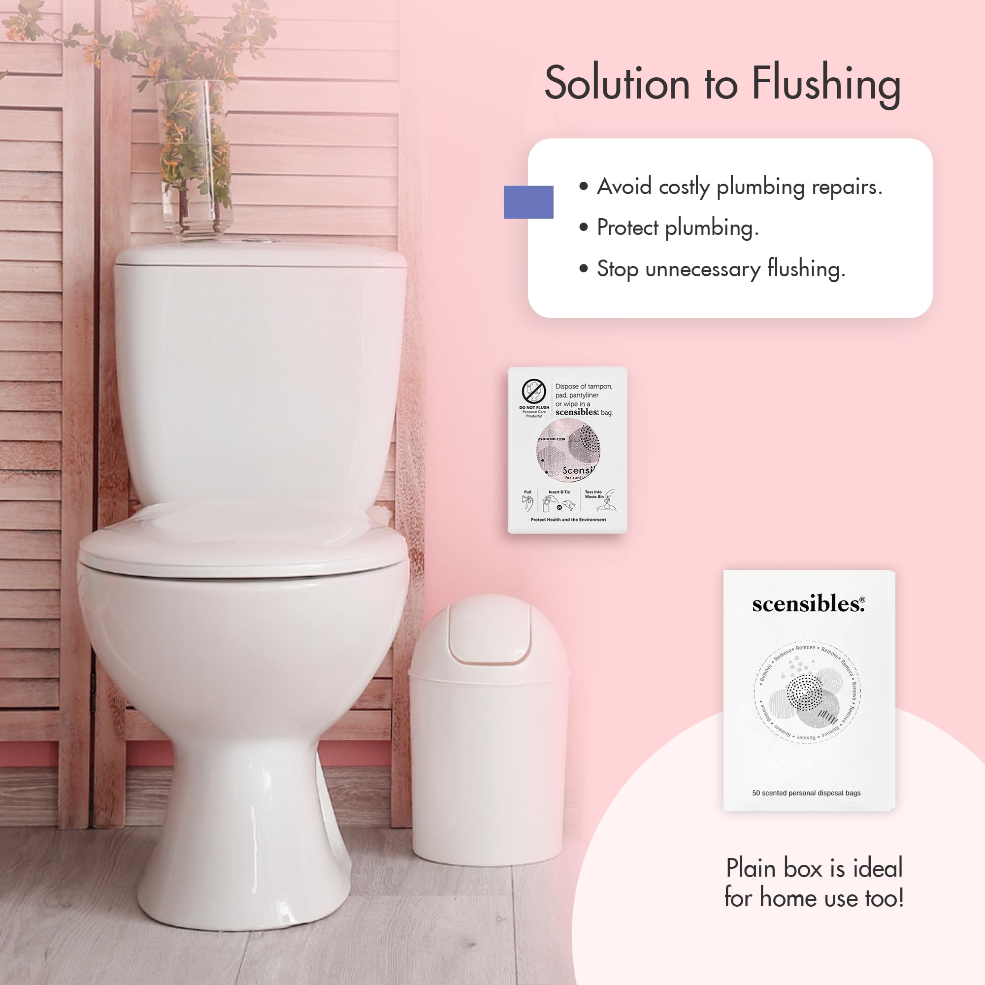 SCENSIBLES wall-mounted dispenser setup with compatible bags