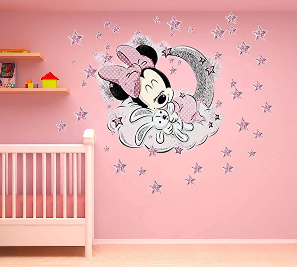 SchwartsCount Mickey Minnie Bunny stickers add playful charm to nurseries without wall damage.