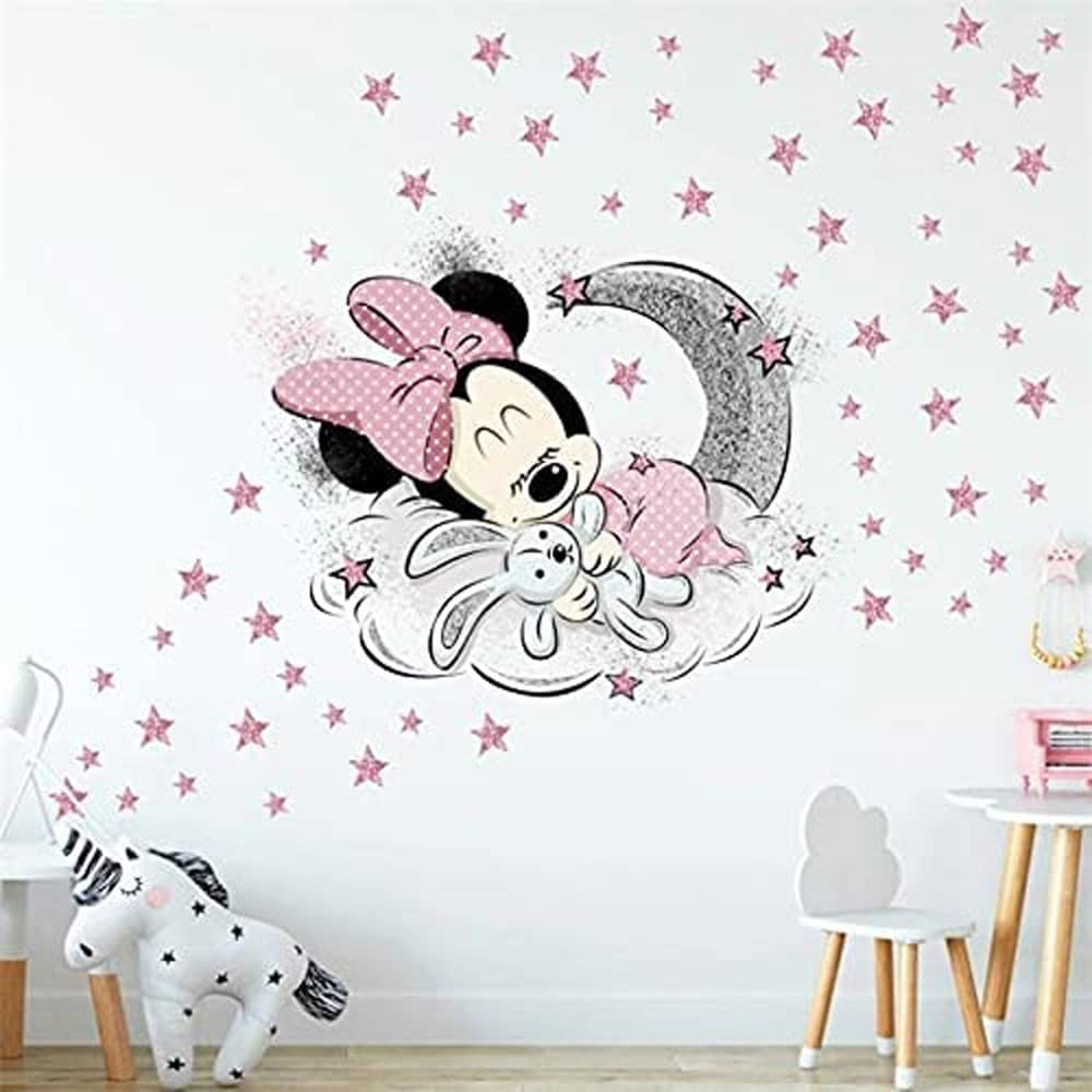 SchwartsCount Mickey and Minnie wall decals brighten kids' room with removable vinyl decor.