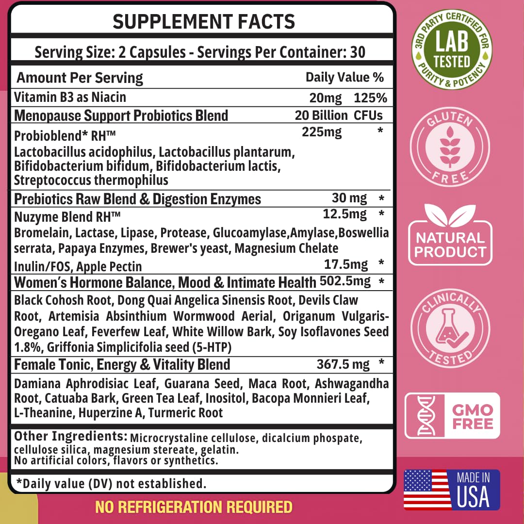 Probiotic blend visualization representing gut balance and digestion support for Lovely Queen.