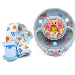 ScribbleHourglass big shield paci with large shield for gentle skin comfort.