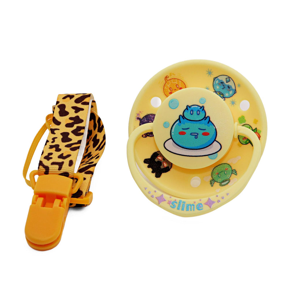 ScribbleHourglass big shield pacifier offers face-friendly comfort for sensitive skin.