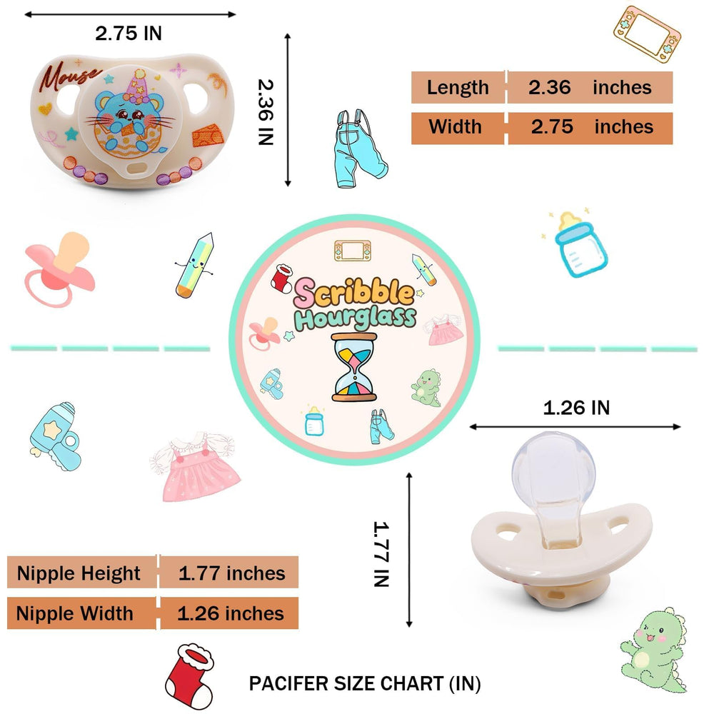 ScribbleHourglass hamster shield pacifier offers cozy comfort during breaks