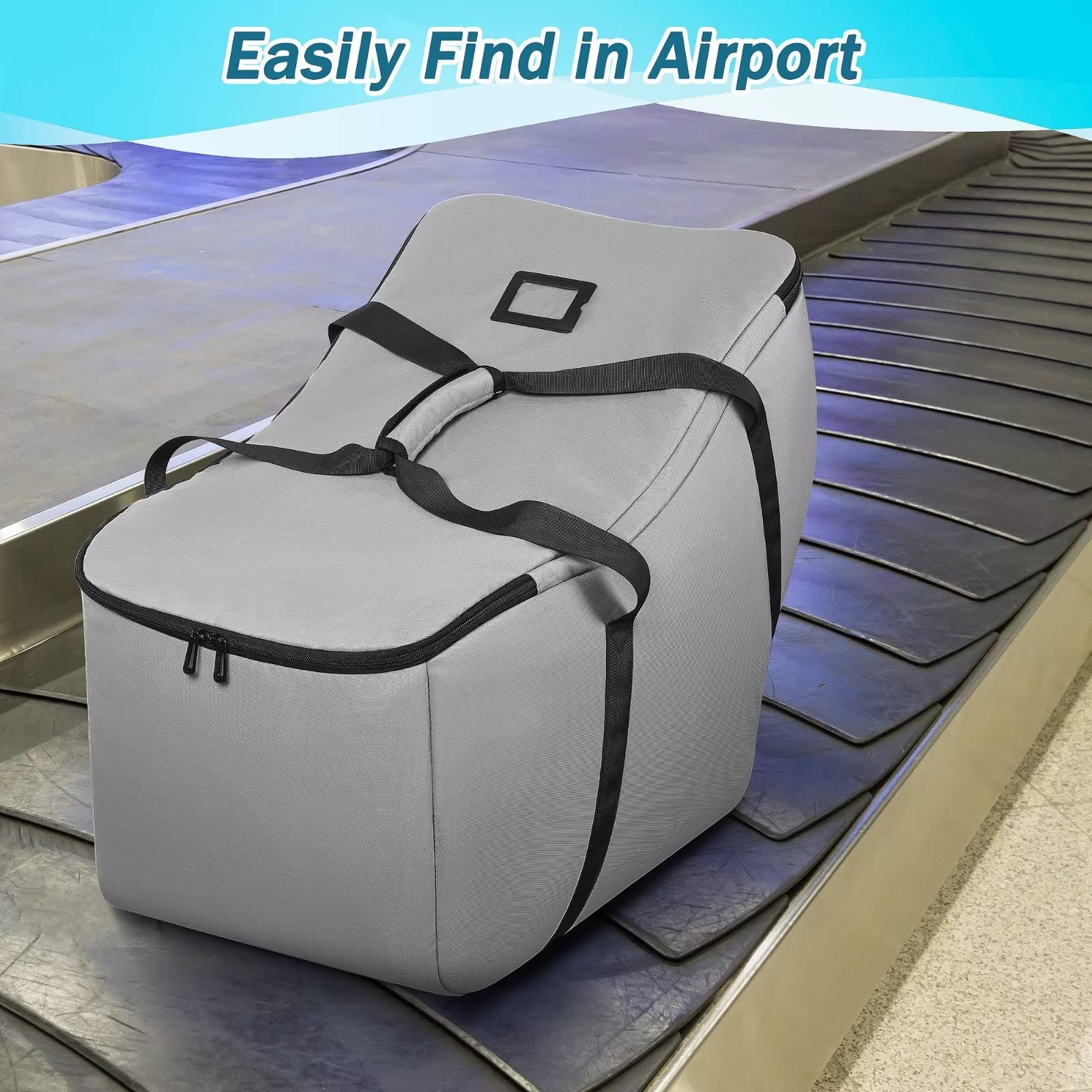 SCTEL grey travel bag with ID tag for easy gate-check identification