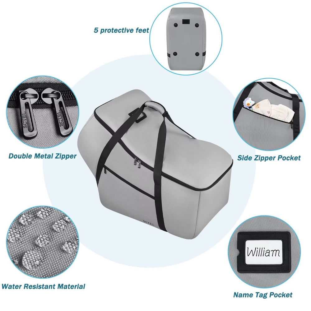 SCTEL padded handles enhance comfortable carrying through airports