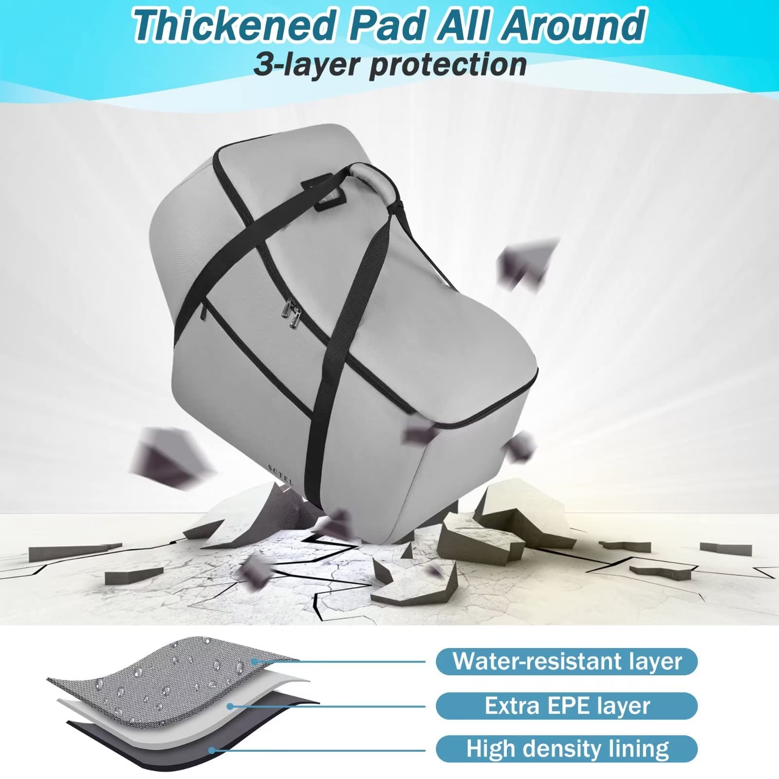 SCTEL side-pocket stores small essentials for quick access