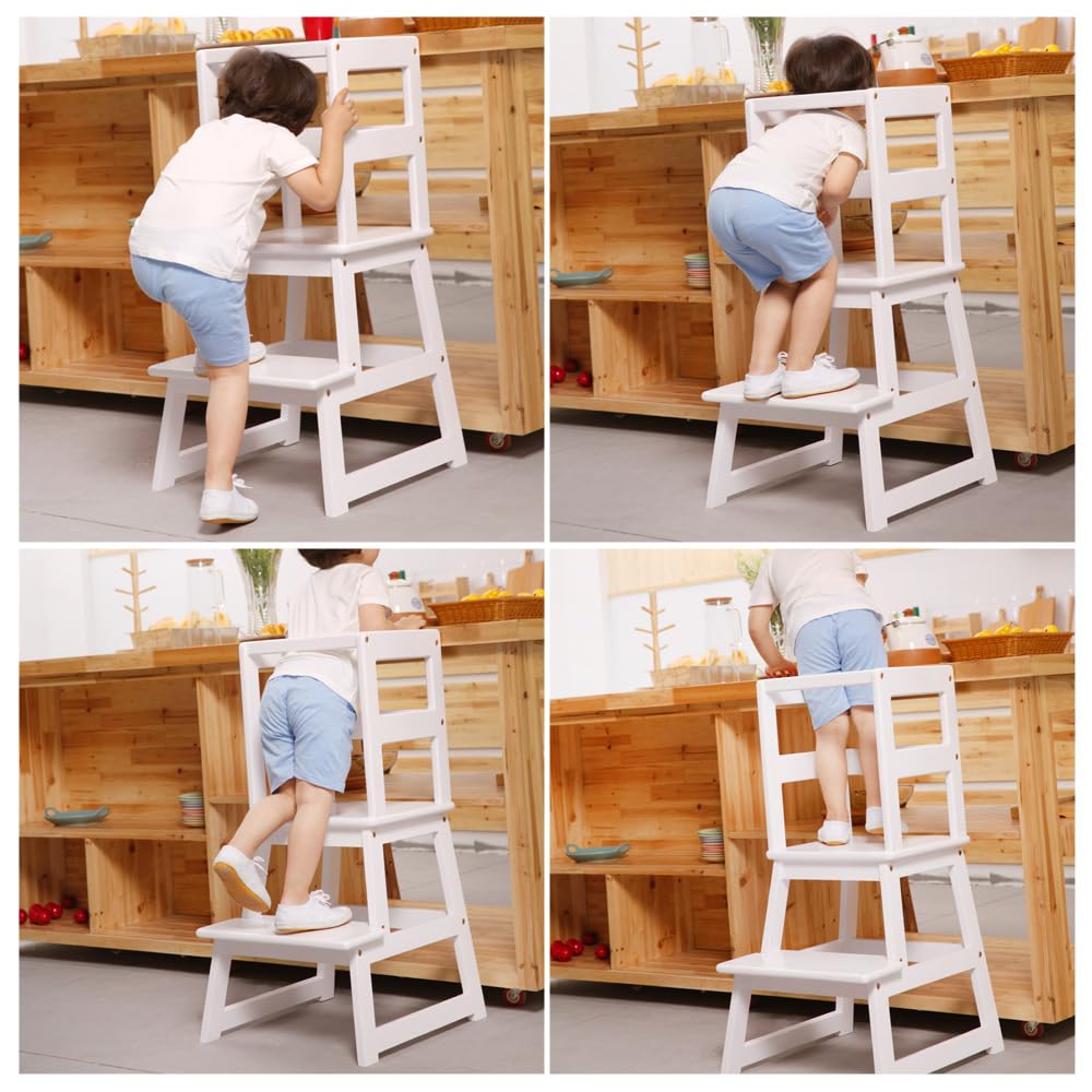 SDADI step stool in use with toddler boosts height safely during meals