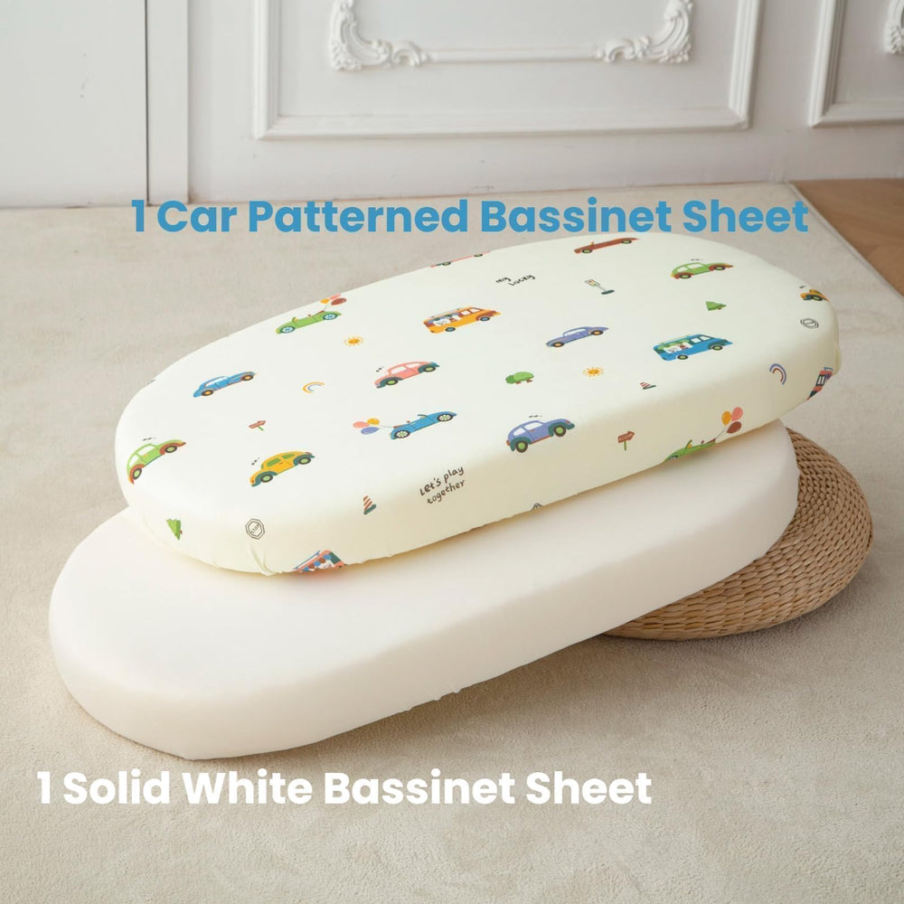 SDIII Cars bassinet sheet with elastic edge holds sheet in place on mattress