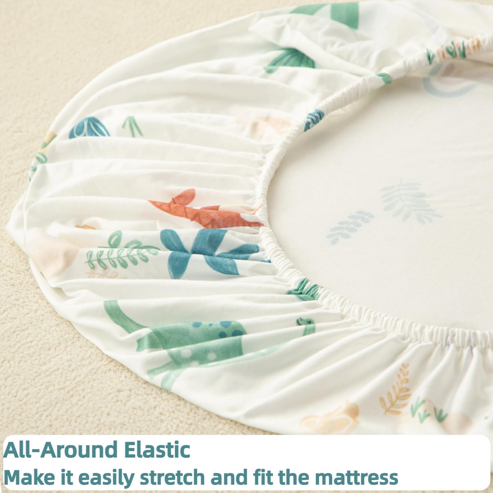 SDIII Dinosaur Bassinet Sheet breathable microfiber for comfy sleep