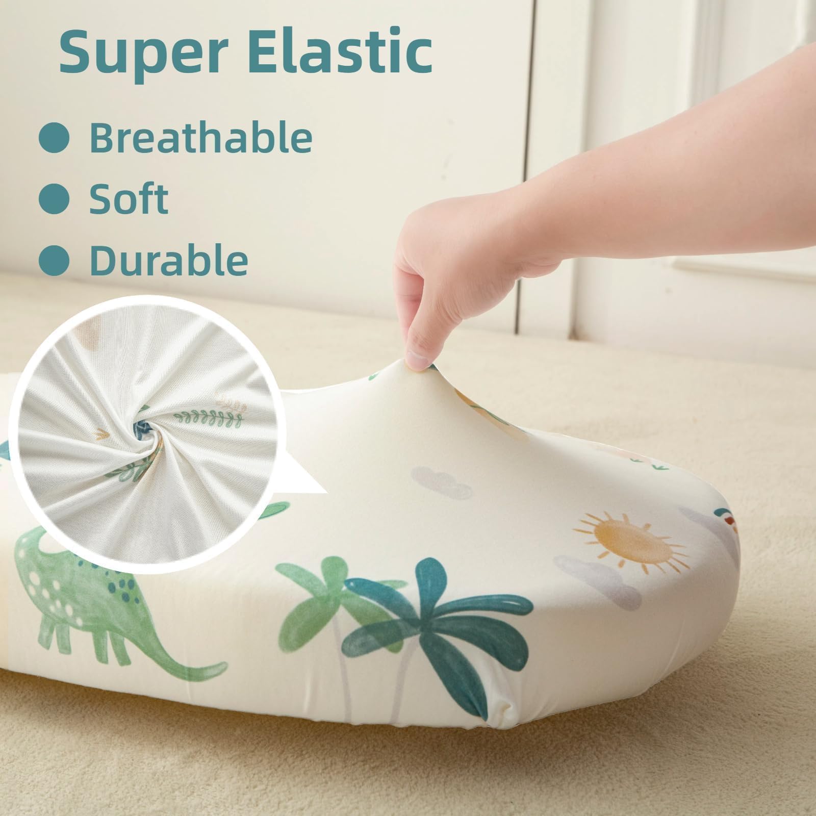 SDIII Dinosaur Bassinet Sheet soft-microfiber touch feels skin-friendly