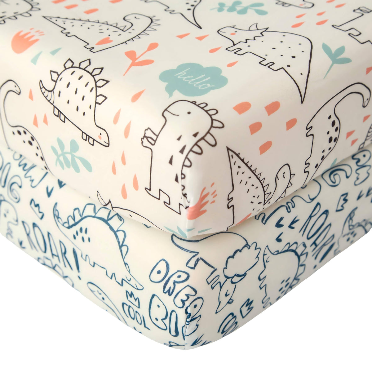 SDIII dinosaur crib sheets two-pack for baby comfort and convenience.