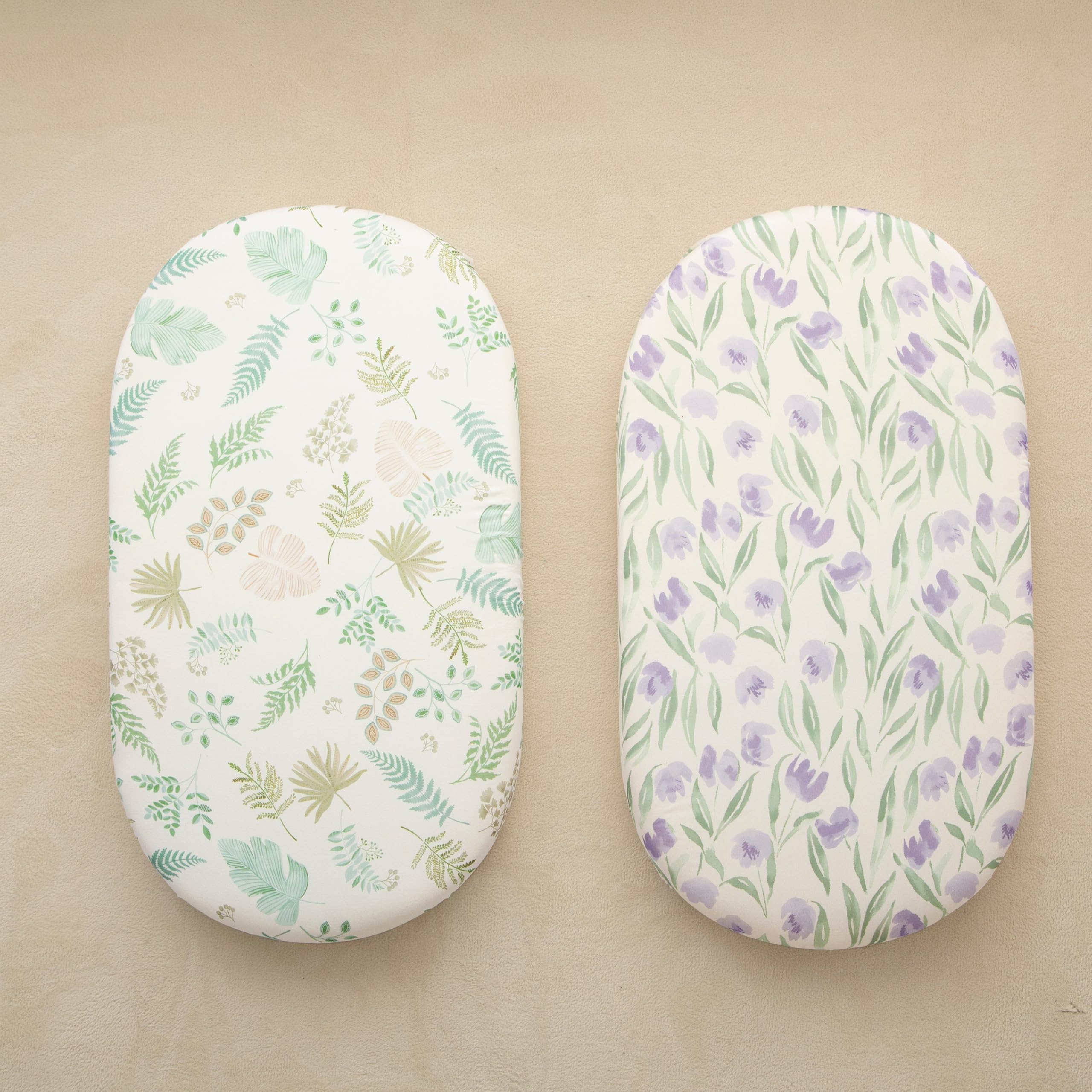 SDIII floral sheets designed for standard oval, rectangle, or hourglass bassinet shapes.