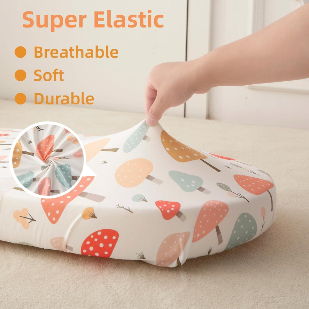 SDIII Mushroom Bassinet Sheets close-up showing soft microfiber texture