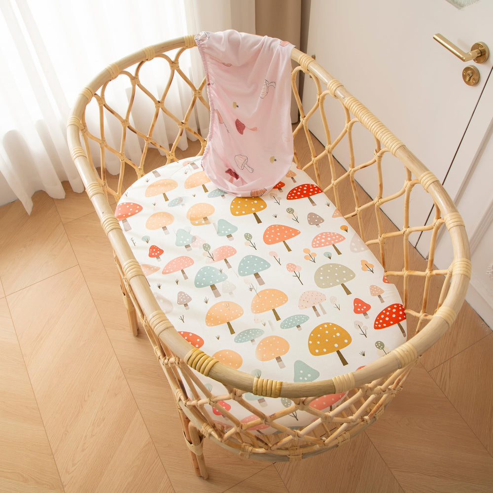 SDIII Mushroom Bassinet Sheets skin-friendly microfiber touch for baby