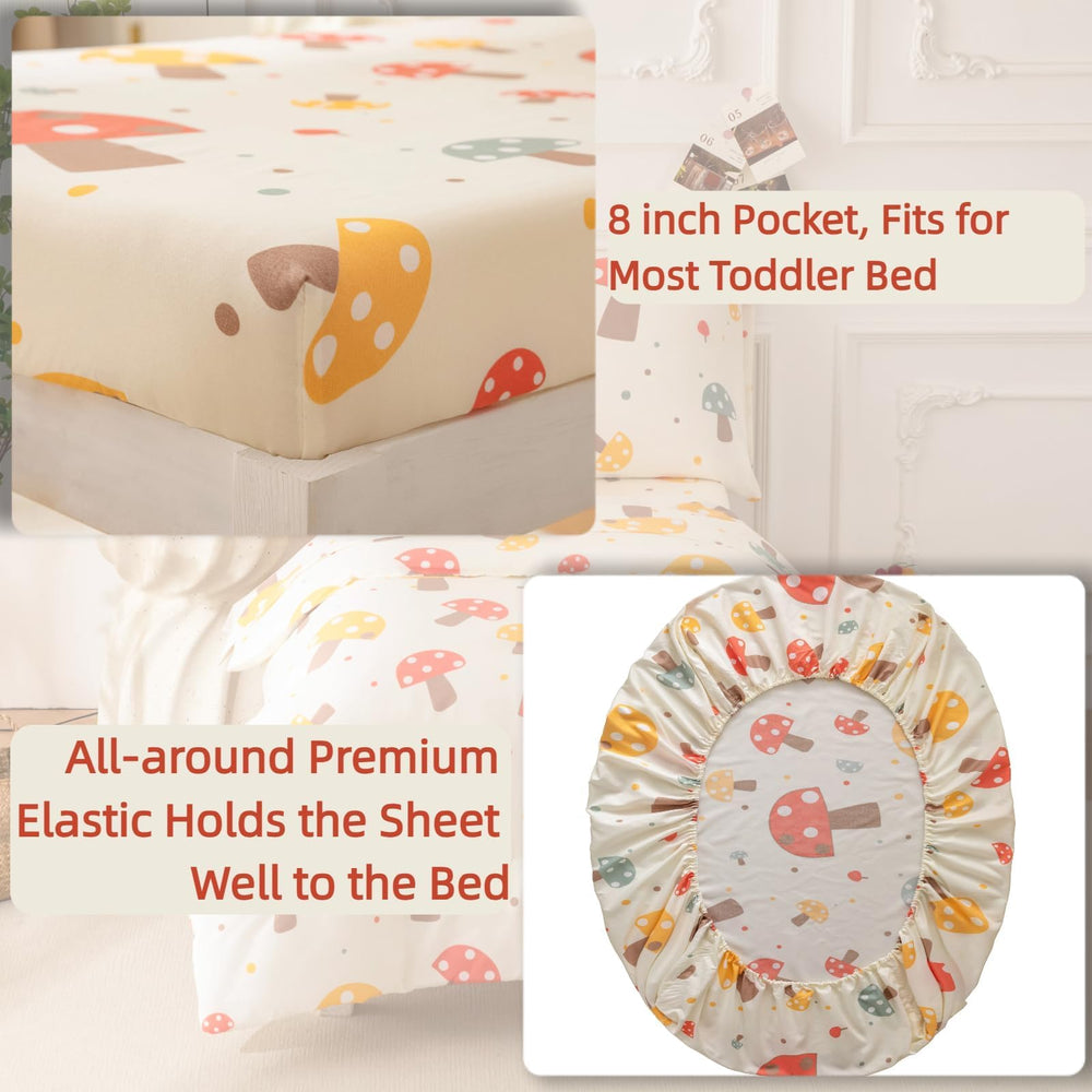 SDIII mushroom toddler bedding pillowcase keeps pillow secure and soft