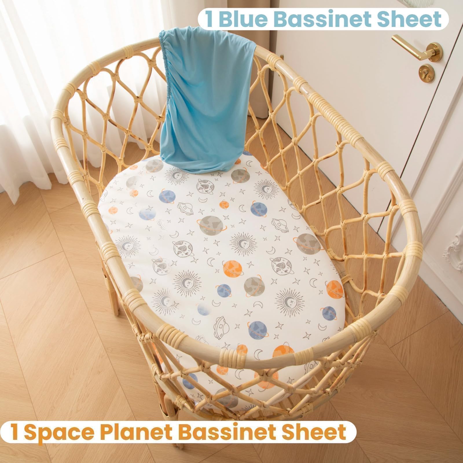 SDIII outer space bassinet sheets UFO pattern adds playful charm.