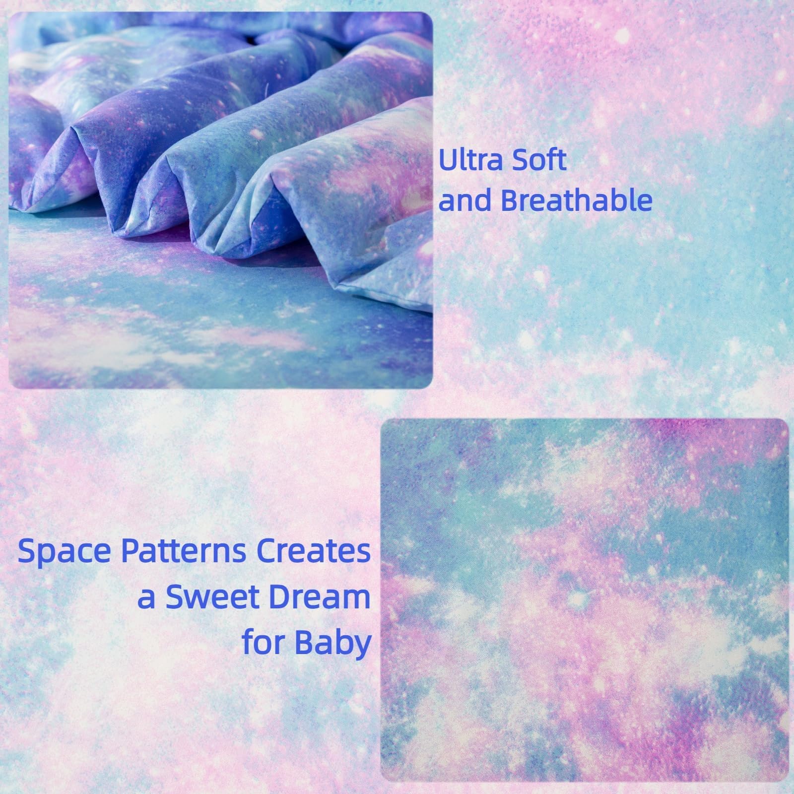 SDIII space toddler bedding pillowcase highlighting bright colors and soft texture