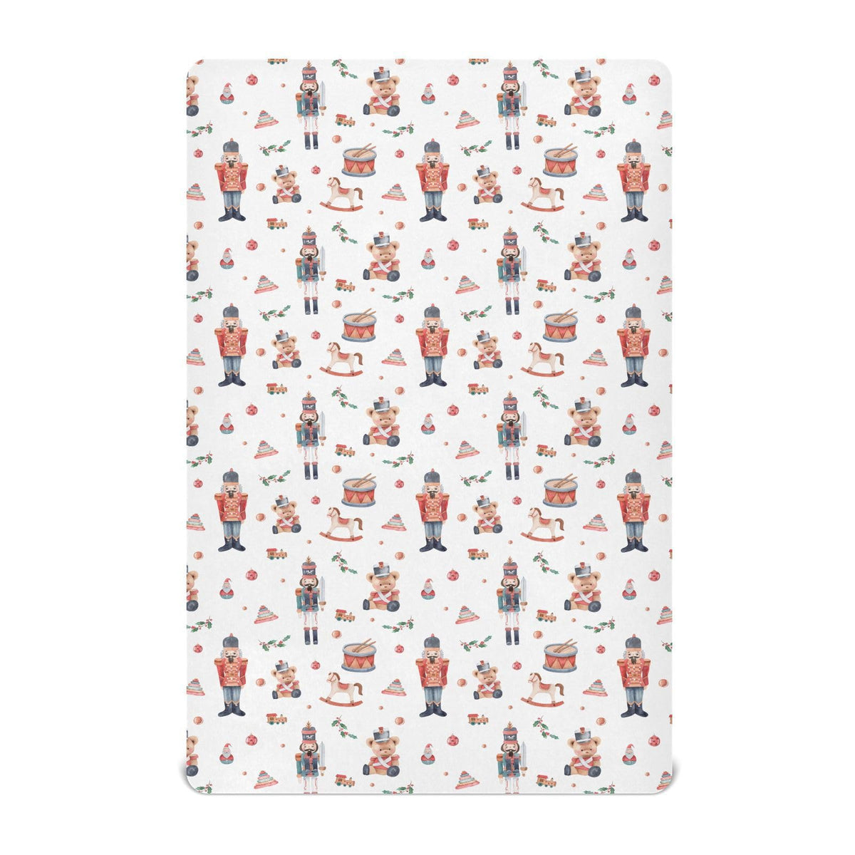 SDMKA Christmas Soldier crib sheet front view with ultra-soft microfiber for gentle sleep.