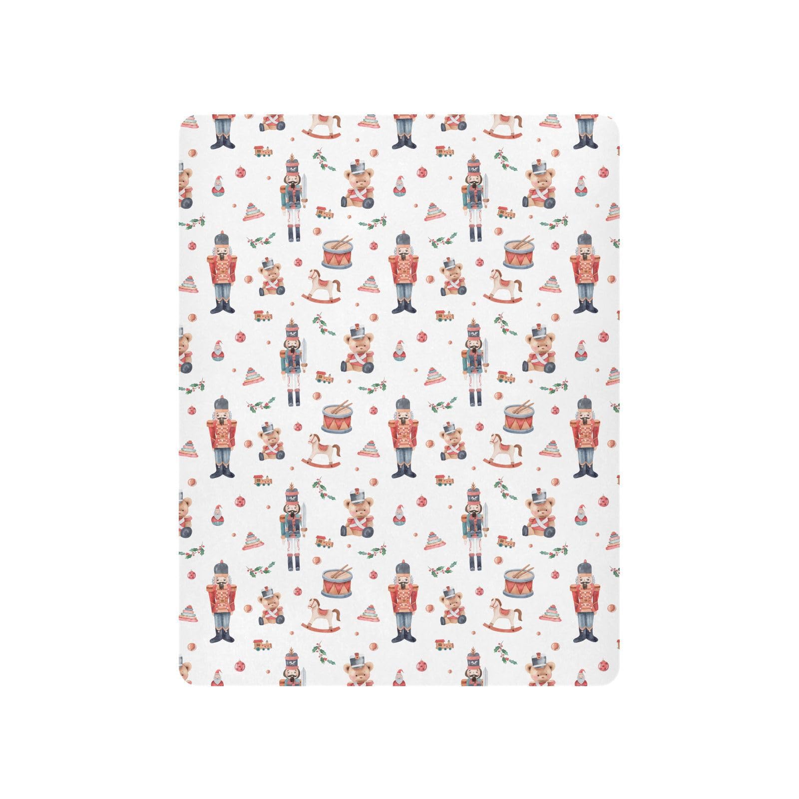 SDMKA Christmas Soldier crib sheet packaging showing portable fit for playards and mini cribs.