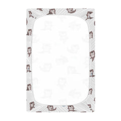 SDMKA cute otter mini crib sheet close-up on microfiber texture.
