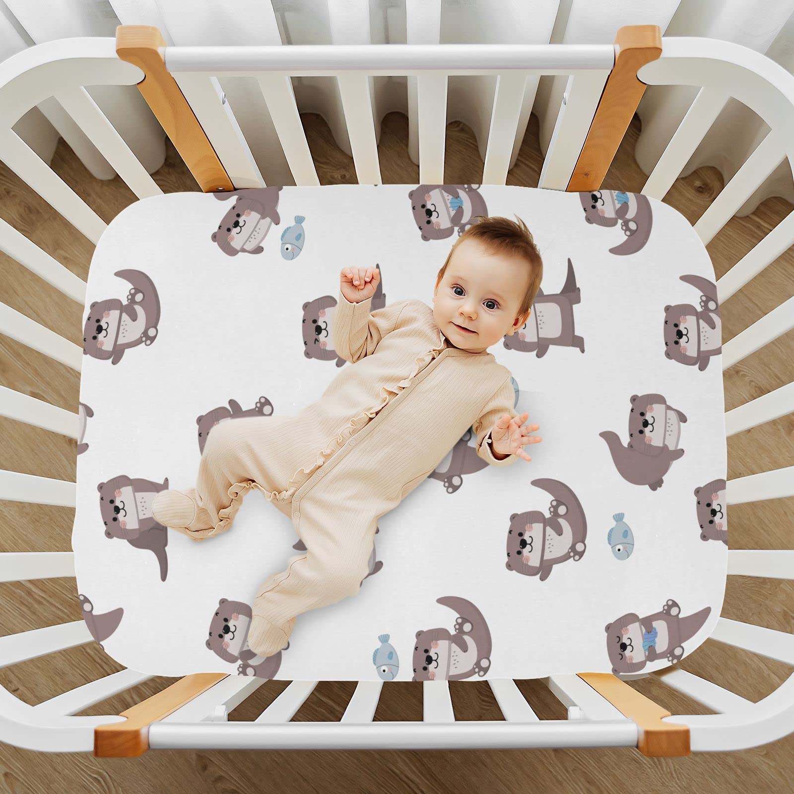 SDMKA otter playard sheet snug fit for portable sleeping spaces.