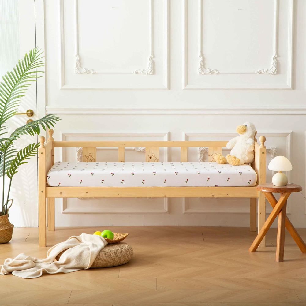 SDY 2-pack crib sheets offer convenient fitted options for nursery beds.