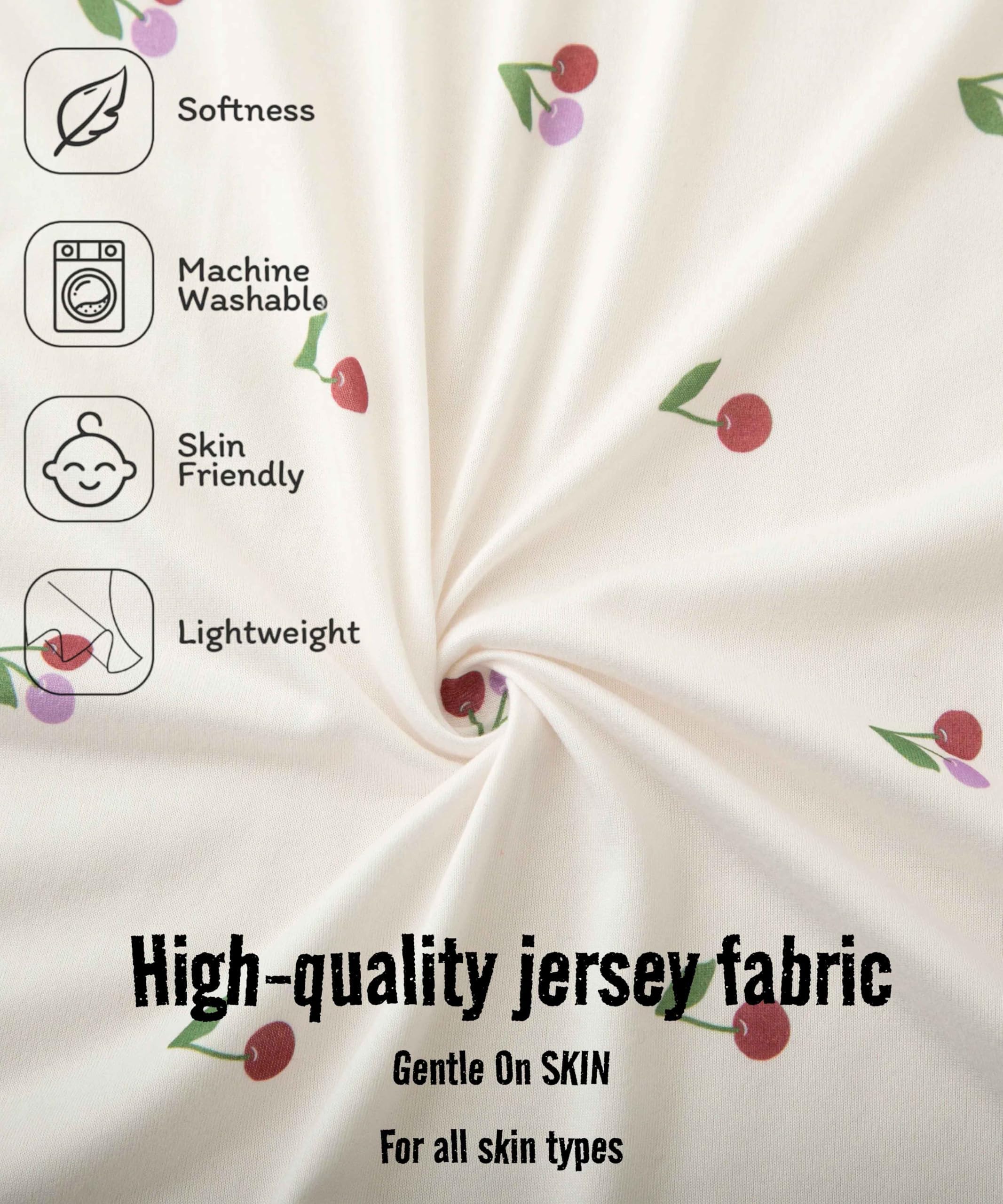 SDY close-up shows breathable jersey texture and smooth feel.