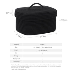 Sea Team collapsible-lid basket, folded flat for space-saving storage