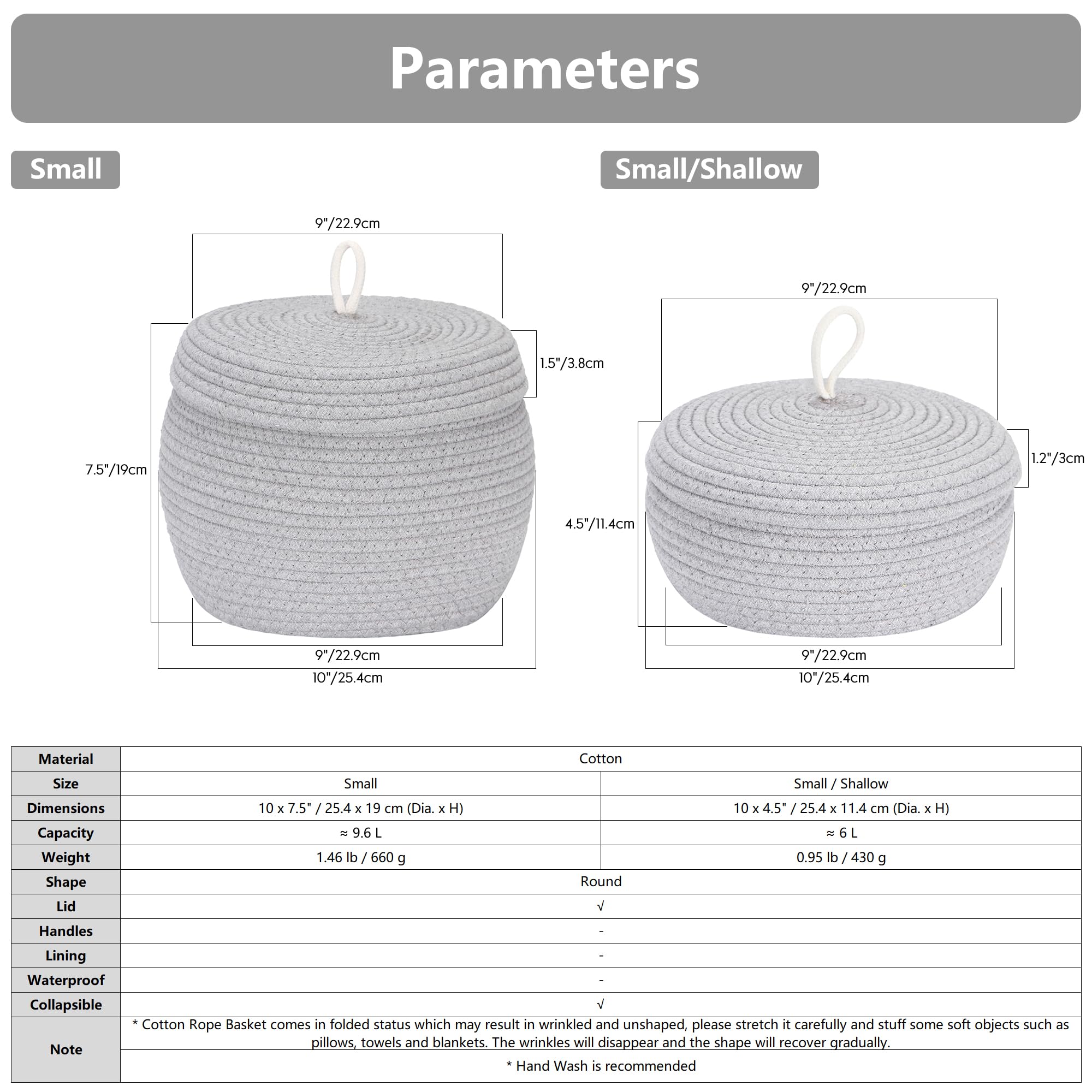 Sea Team two-pack black cotton rope baskets for stylish organization.
