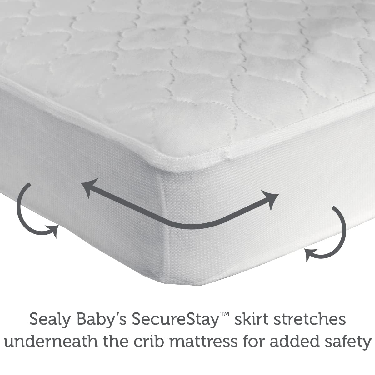 Sealy Baby waterproof barrier protects the mattress from moisture.