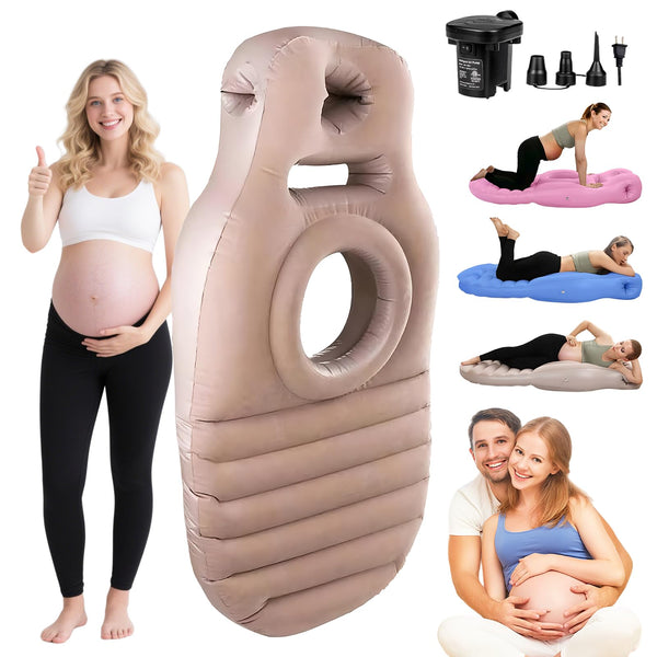 SEARART inflatable pregnancy sleep pillow main view supports full-body rest and belly comfort.