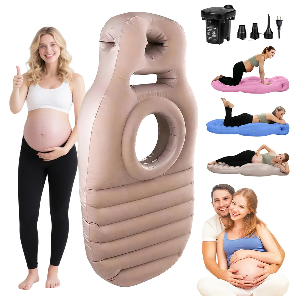 SEARART inflatable pregnancy sleep pillow main view supports full-body rest and belly comfort.