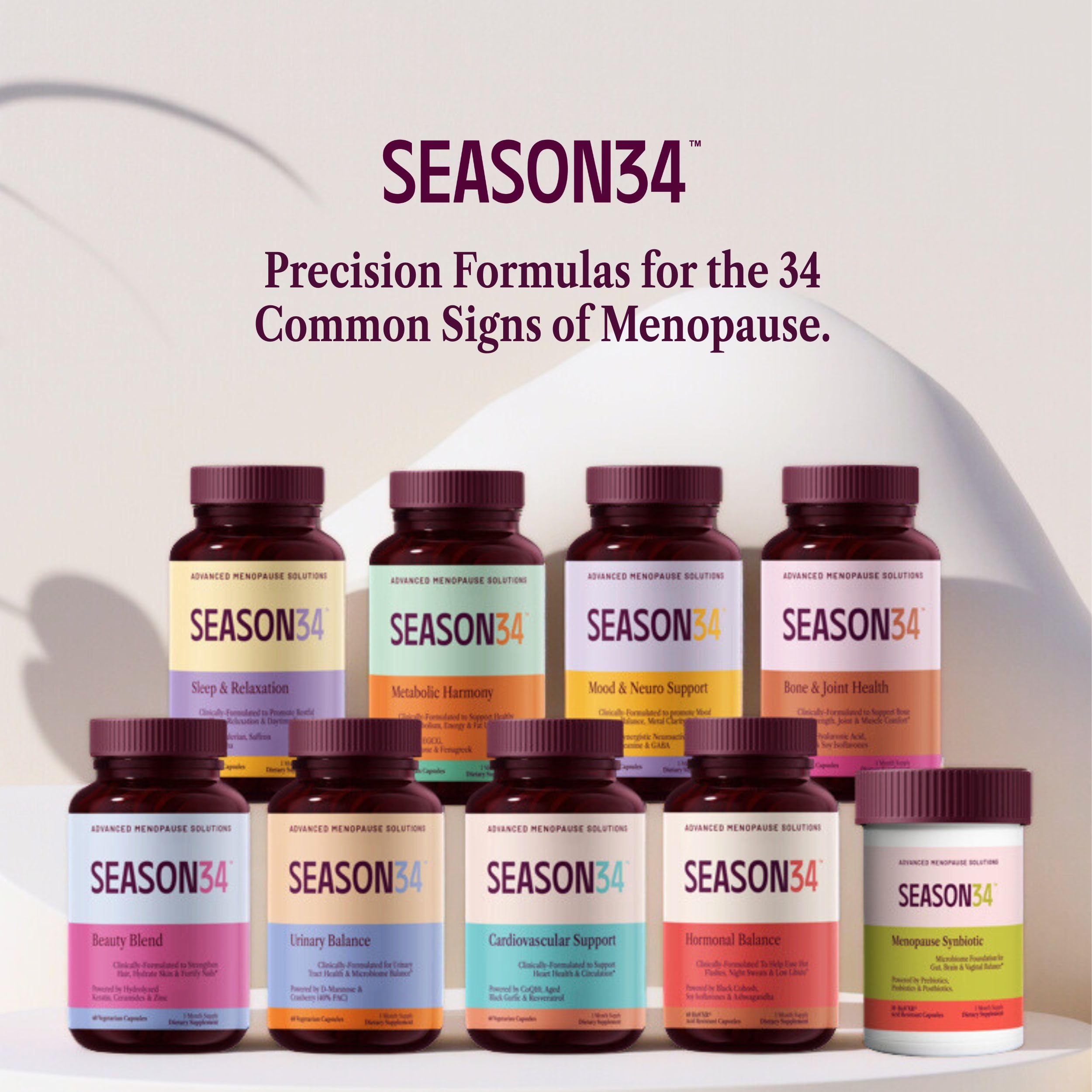 SEASON34 doctor-formulated branding image suggests trusted daily use