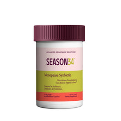 SEASON34 menopause probiotic bottle promoting vaginal balance and gut support