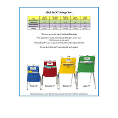 Seat Sack blue chair pocket side view shows durable classroom storage.