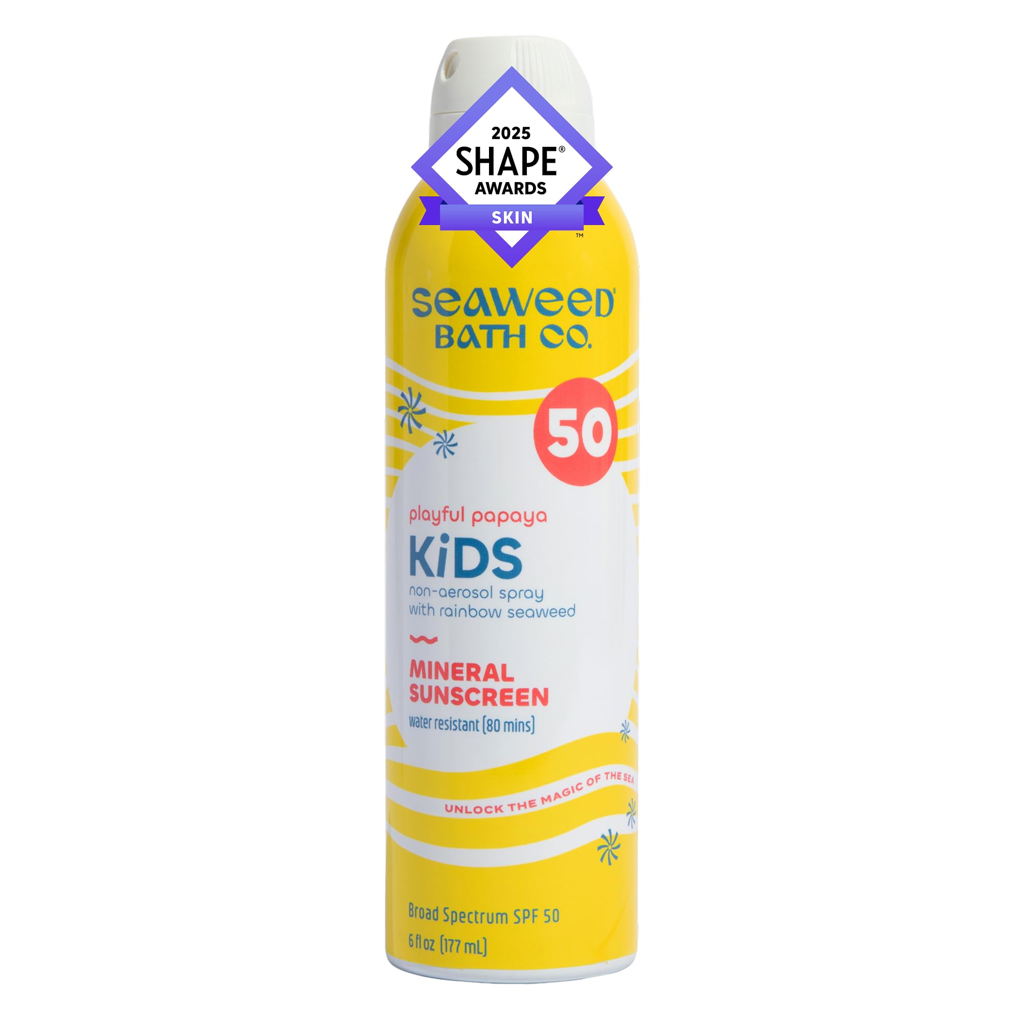 Seaweed Bath Co. Kids On The Move sunscreen spray for tear-free sun protection