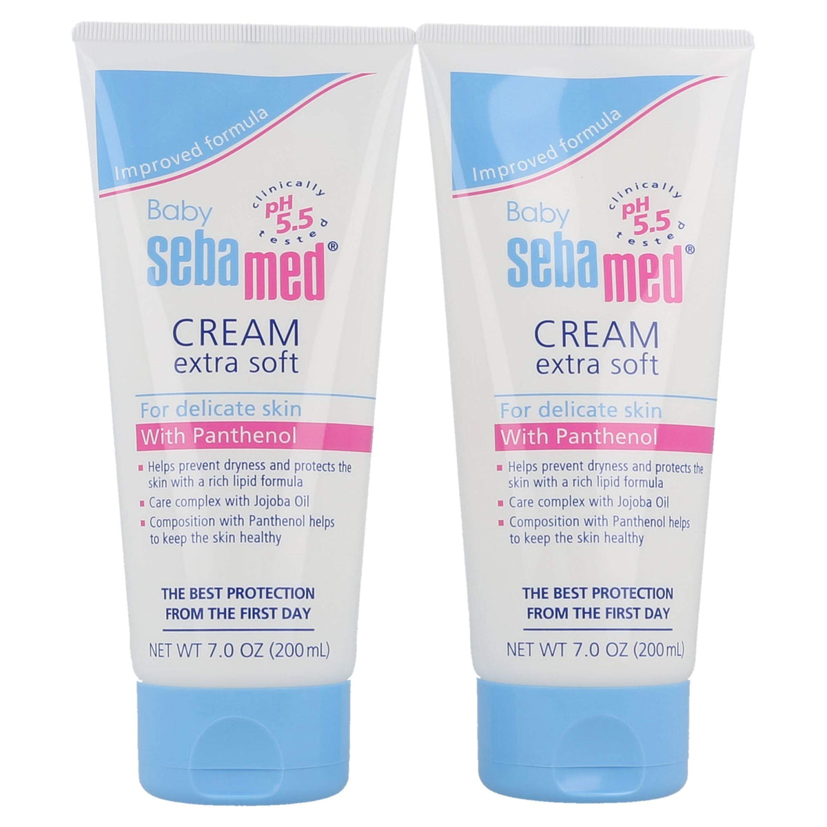 SEBAMED Baby Cream Extra Soft front view with two-pack packaging for gentle baby skin care