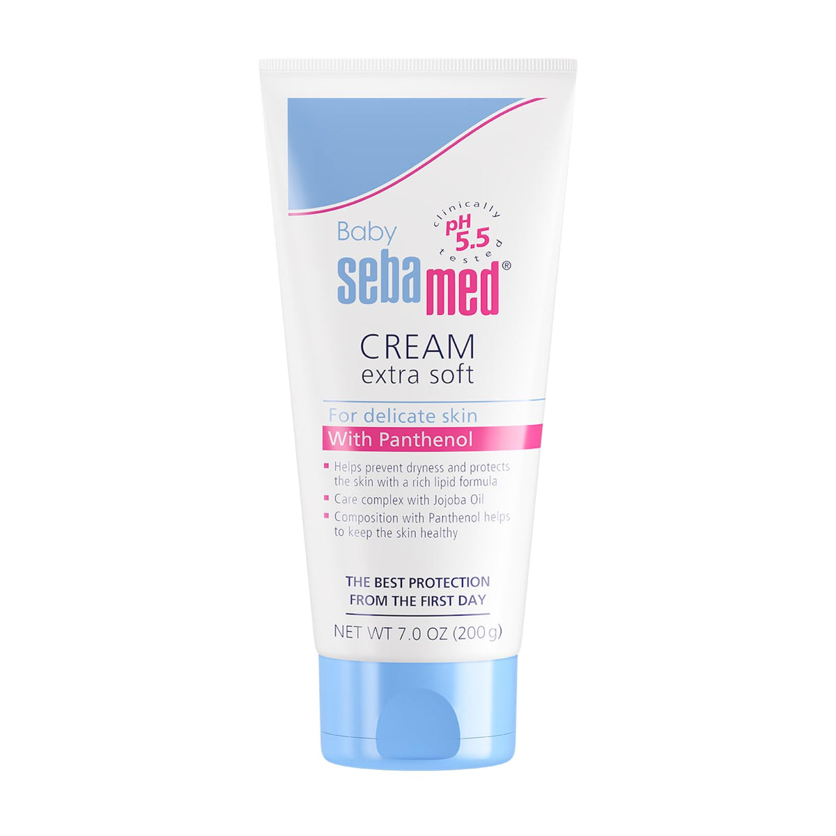 Sebamed Baby Cream Extra Soft packaging highlighting gentle hydration for babies