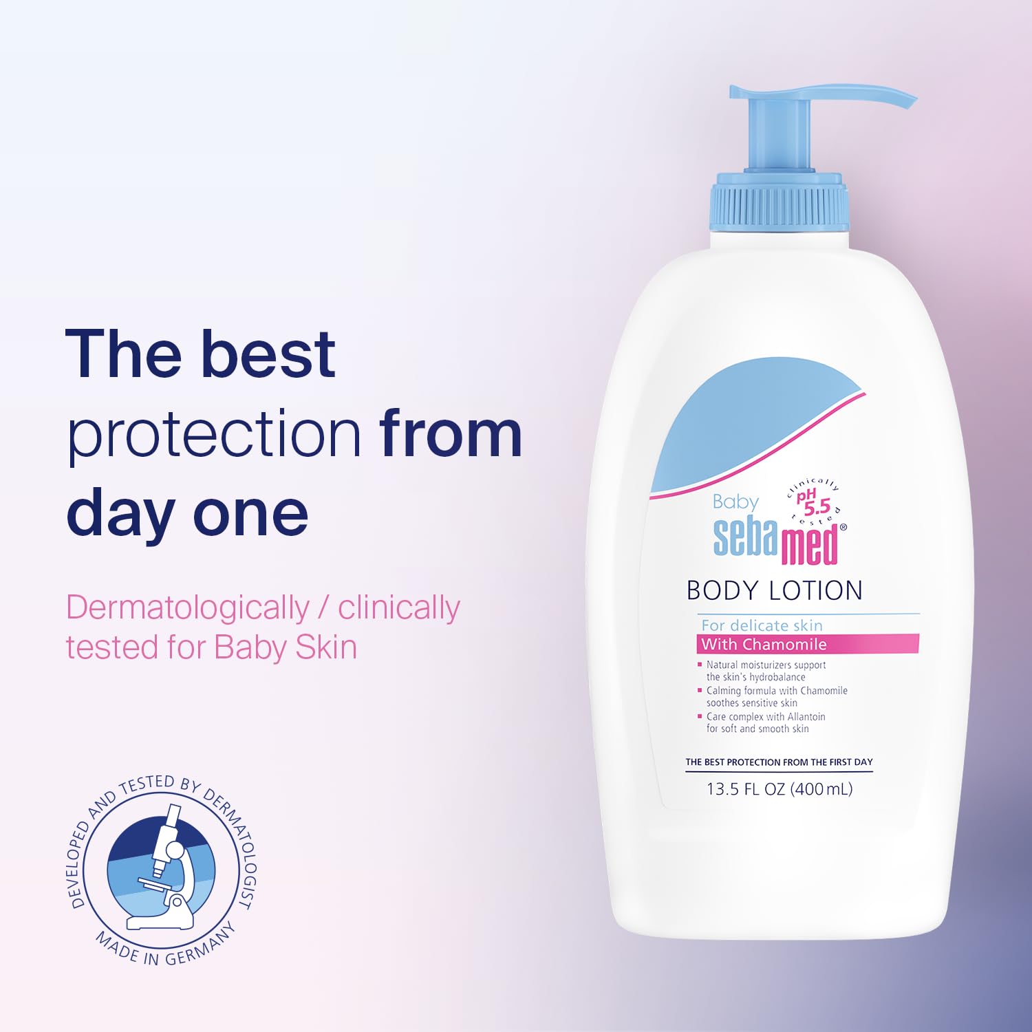 SEBAMED Baby Lotion barrier-friendly formula cares for developing skin.